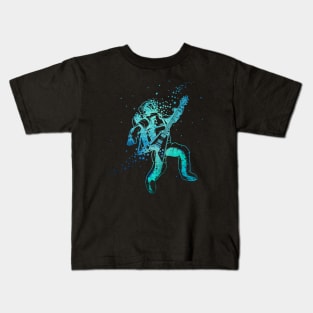 Astronaut Playing Guitar - Space Rock in Blue Kids T-Shirt